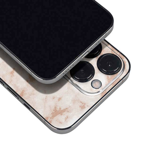 White Rose Gold Marble iPhone 14 Pro Skin