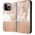White Rose Gold Marble iPhone 15 Pro Max Folio Case