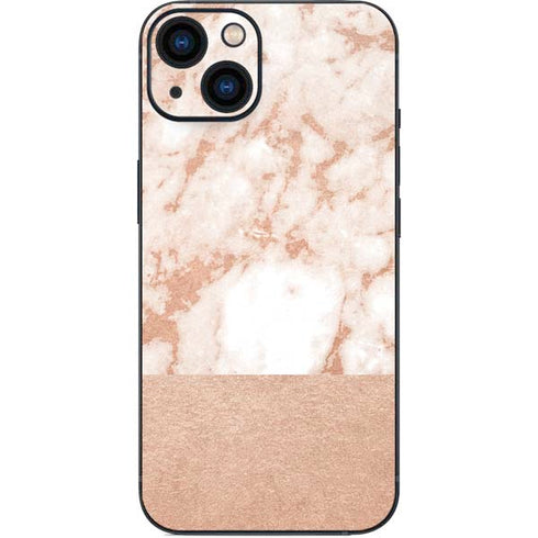 White Rose Gold Marble iPhone 15 Skin