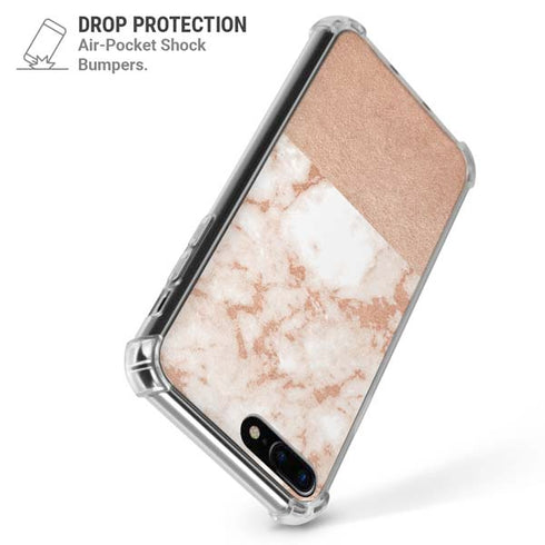 White Rose Gold Marble iPhone 7/8 Plus Clear Case