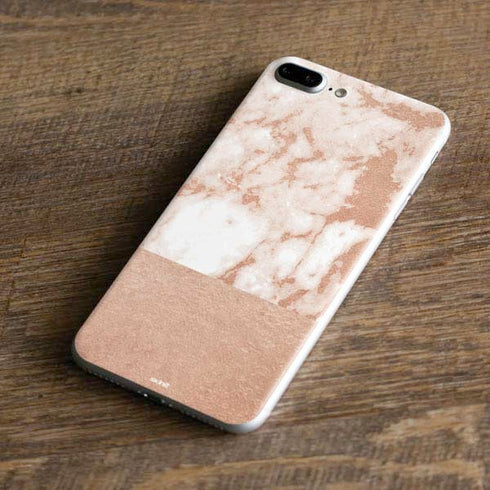 White Rose Gold Marble iPhone 8 Plus Skin