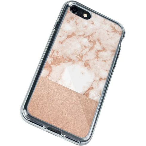 White Rose Gold Marble iPhone SE (2nd & 3rd Gen) Clear Case