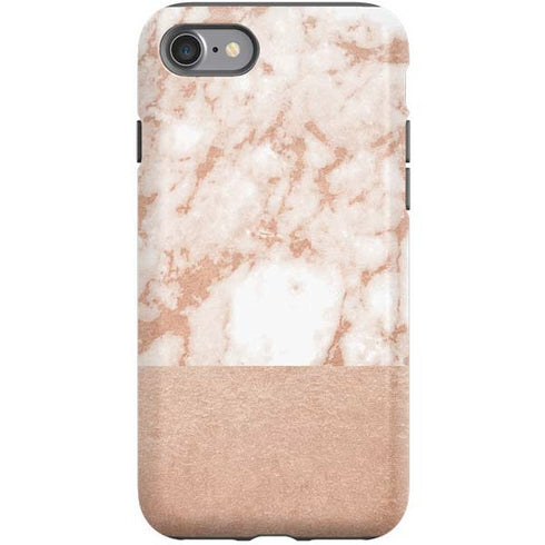 White Rose Gold Marble iPhone SE (2nd & 3rd Gen) Pro Case