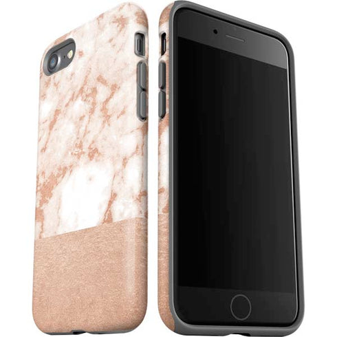 White Rose Gold Marble iPhone SE (2nd & 3rd Gen) Pro Case