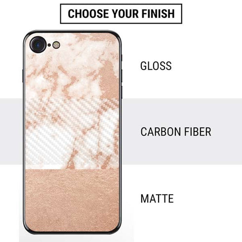 White Rose Gold Marble iPhone SE (2nd & 3rd Gen) Skin