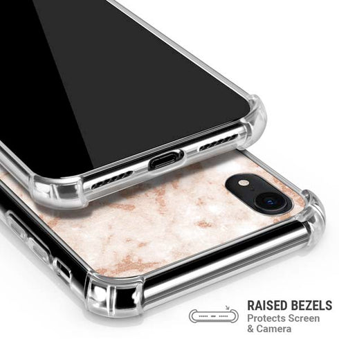 White Rose Gold Marble iPhone XR Clear Case