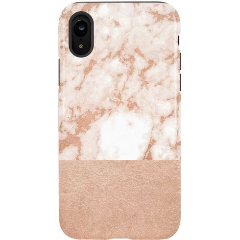 White Rose Gold Marble iPhone XR Pro Case