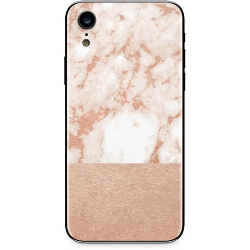 White Rose Gold Marble iPhone XR Skin