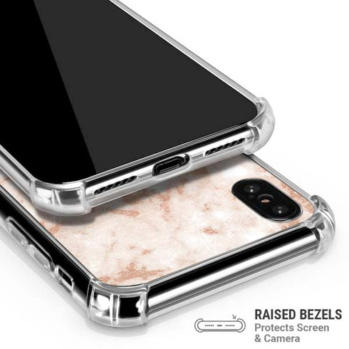 White Rose Gold Marble iPhone XS Max Clear Case