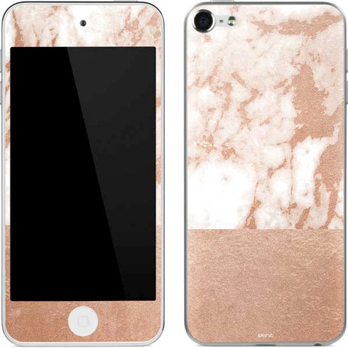 White Rose Gold Marble Apple iPod Skin