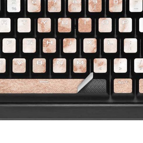 White Rose Gold Marble K95 RGB PLATINUM Mechanical Gaming Keyboard Skin