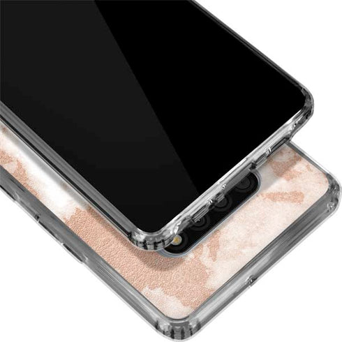 White Rose Gold Marble LG Stylo 6 Clear Case