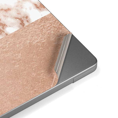 White Rose Gold Marble MacBook Pro 14in (2021-24) Skin