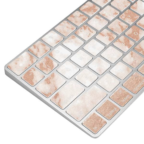 White Rose Gold Marble Magic Keyboard Skin