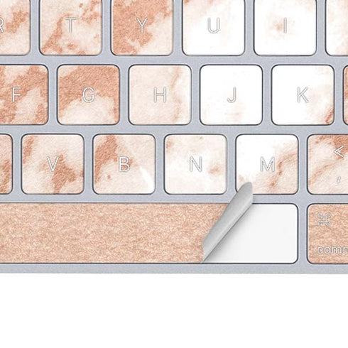 White Rose Gold Marble Magic Keyboard Skin