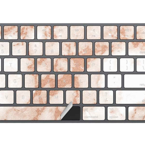 White Rose Gold Marble Magic Keyboard with Numeric Keypad Skin