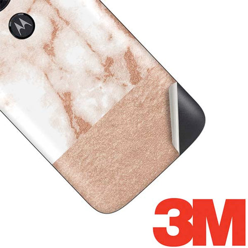 White Rose Gold Marble Moto E5 Play Skin