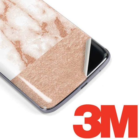 White Rose Gold Marble Moto E5 Plus Skin