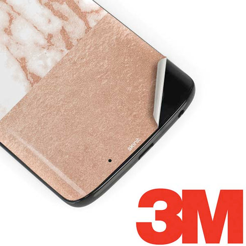 White Rose Gold Marble Moto G6 Skin