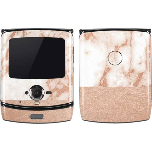 White Rose Gold Marble Motorola RAZR Skin
