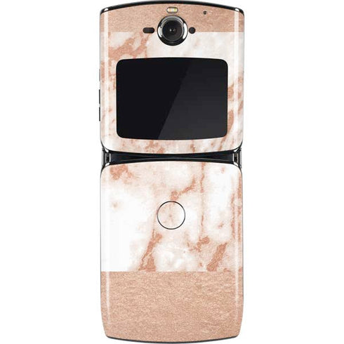 White Rose Gold Marble Motorola RAZR Skin