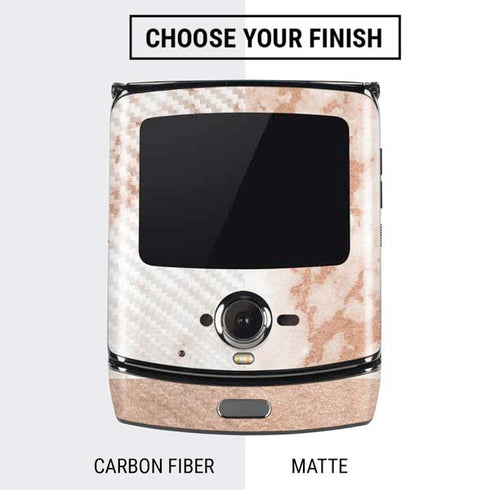 White Rose Gold Marble Motorola RAZR Skin