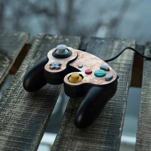 White Rose Gold Marble Nintendo GameCube Controller Skin