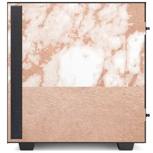 White Rose Gold Marble NZXT H510 Compact ATX Mid-Tower Case Skin