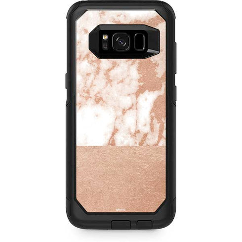 White Rose Gold Marble Otterbox Commuter Galaxy Skin