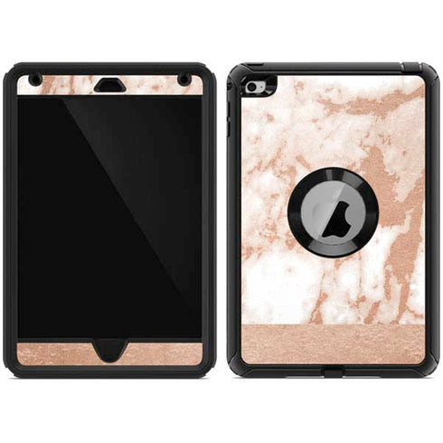 White Rose Gold Marble Otterbox Defender iPad Skin