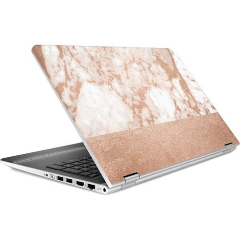 White Rose Gold Marble HP Pavilion Skin