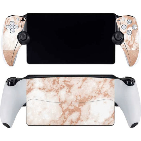 White Rose Gold Marble PlayStation Portal Remote Player Skin