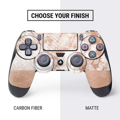 White Rose Gold Marble PS4 Controller Skin