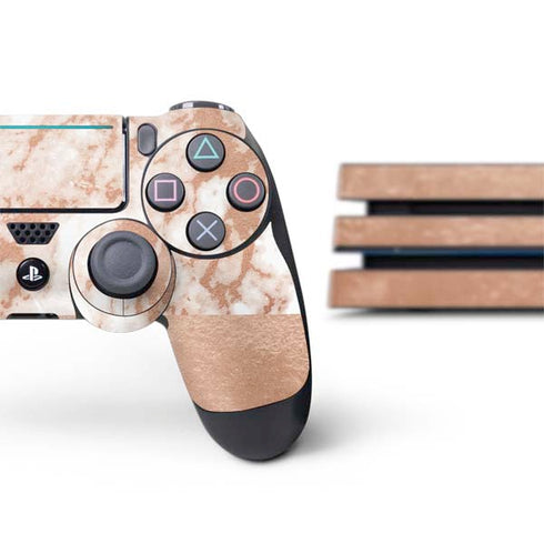 White Rose Gold Marble PS4 Pro Bundle Skin