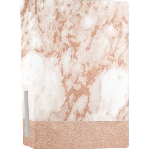 White Rose Gold Marble PS5 Bundle Skin