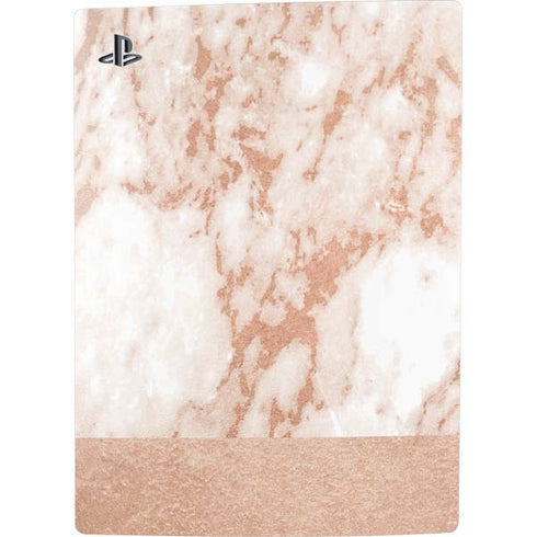 White Rose Gold Marble PS5 Console Skin