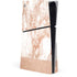 White Rose Gold Marble PS5 Slim Disk Console Skin