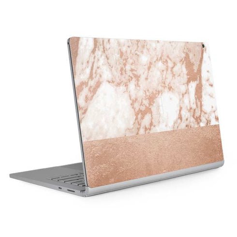 White Rose Gold Marble Surface Book 2 13.5in Skin