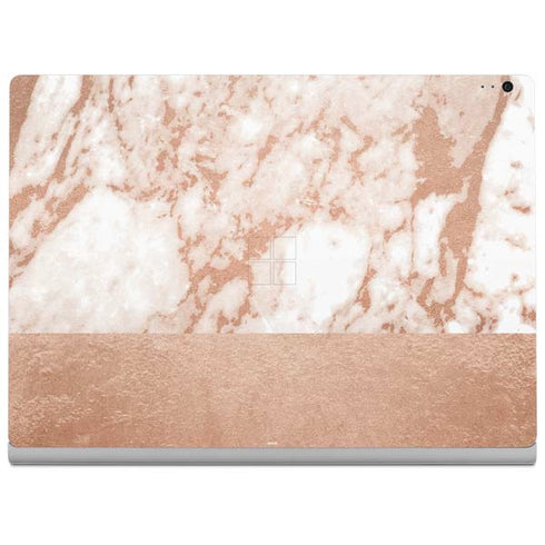 White Rose Gold Marble Surface Book 2 13.5in Skin