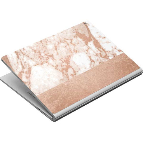 White Rose Gold Marble Surface Book Skin