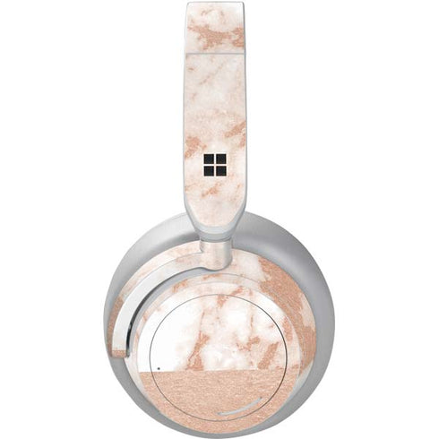 White Rose Gold Marble Surface Headphones Skin