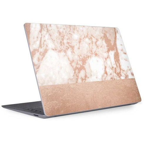 White Rose Gold Marble Surface Laptop 3 13.5in Skin