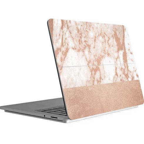 White Rose Gold Marble Surface Laptop Studio Skin