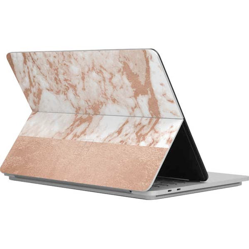 White Rose Gold Marble Surface Laptop Studio Skin