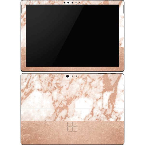 White Rose Gold Marble Surface Pro 6 Skin