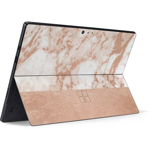 White Rose Gold Marble Surface Pro 6 Skin