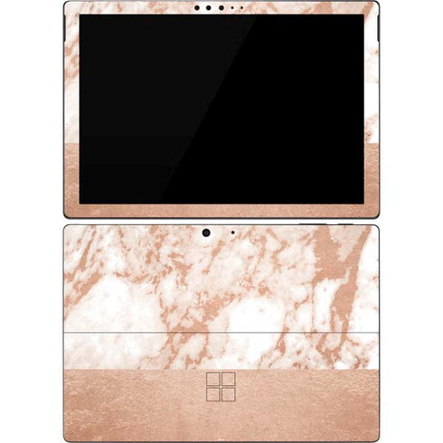 White Rose Gold Marble Surface Pro 7 Skin