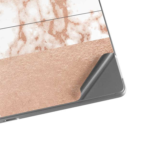 White Rose Gold Marble Surface Pro 8 Skin
