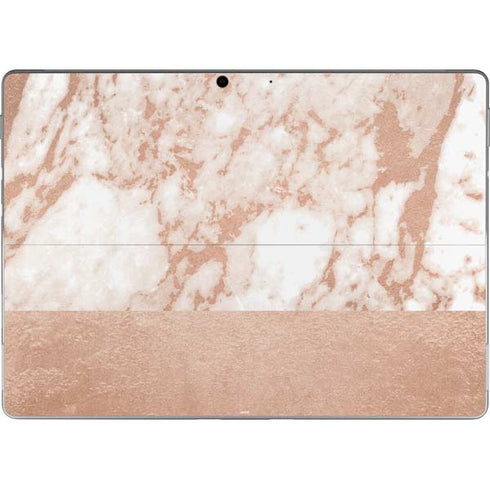 White Rose Gold Marble Surface Pro 9 Skin