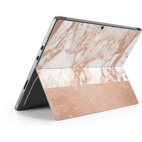White Rose Gold Marble Surface Pro 9 Skin